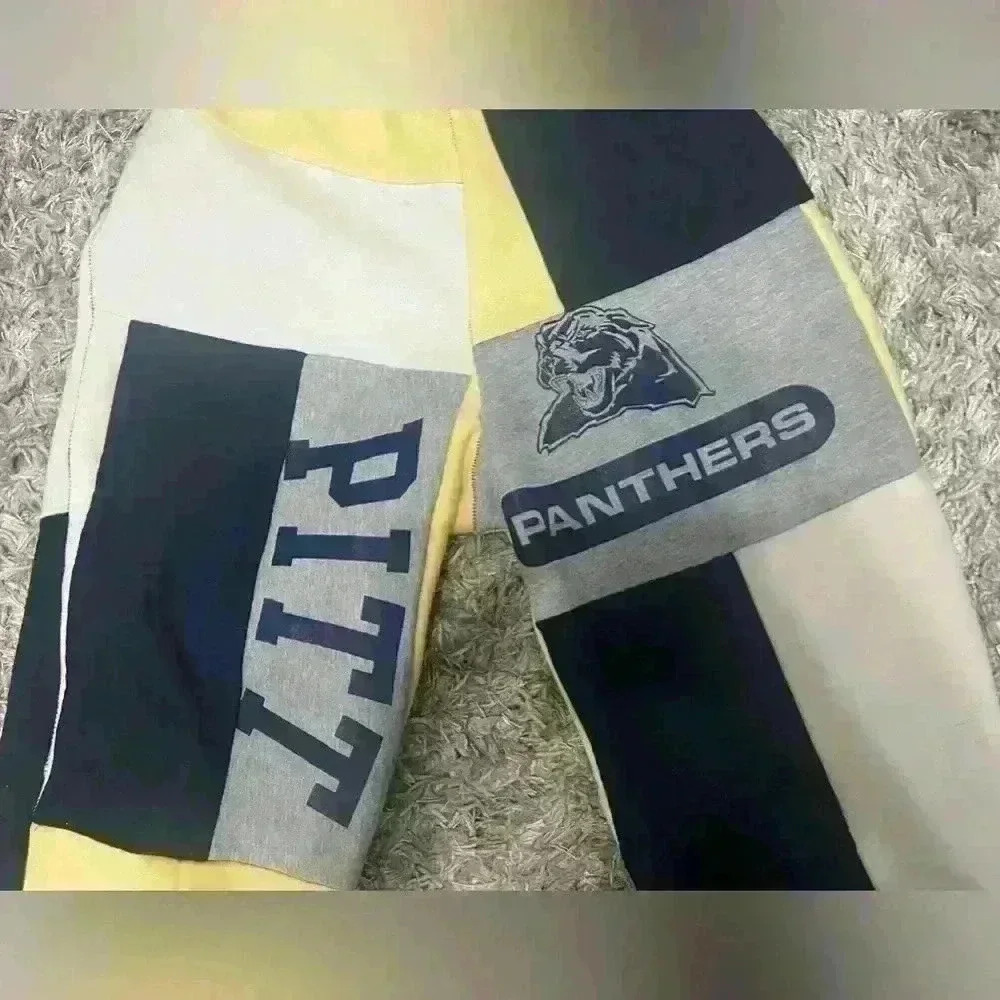 Pitt Panthers Upcycled Patchwork Sweatpants | SEE DESCRIPTION | Size Medium - Picture 3 of 7